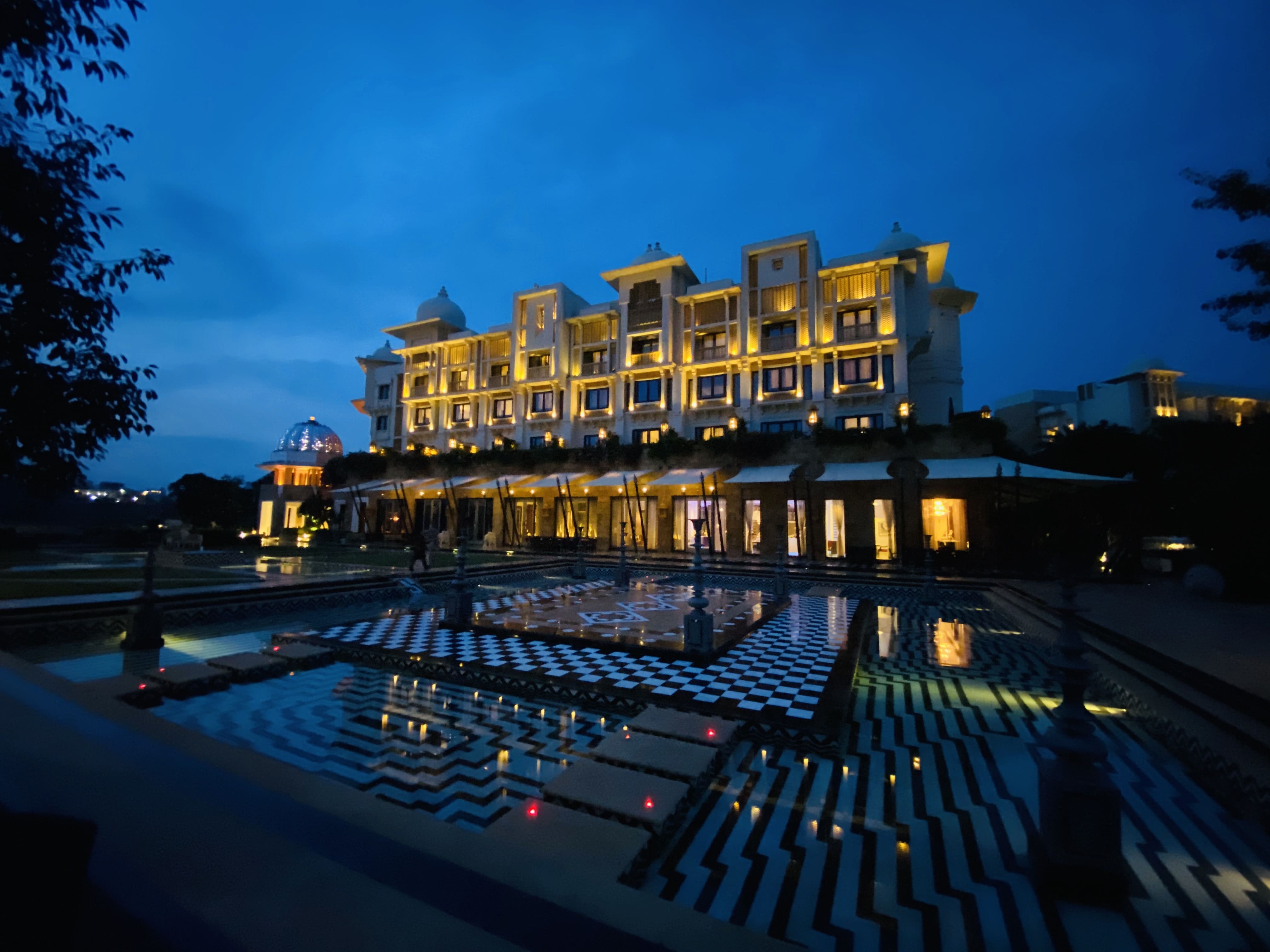 The stunning the leela palace udaipur with lights